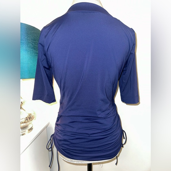 Lands’ End Ladies Navy Rash Guard Swim Shirt Embroidered Small Mint Condition - Picture 5 of 7